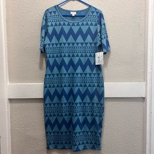 NWT LuLaRoe Blue Julia Dress XL
